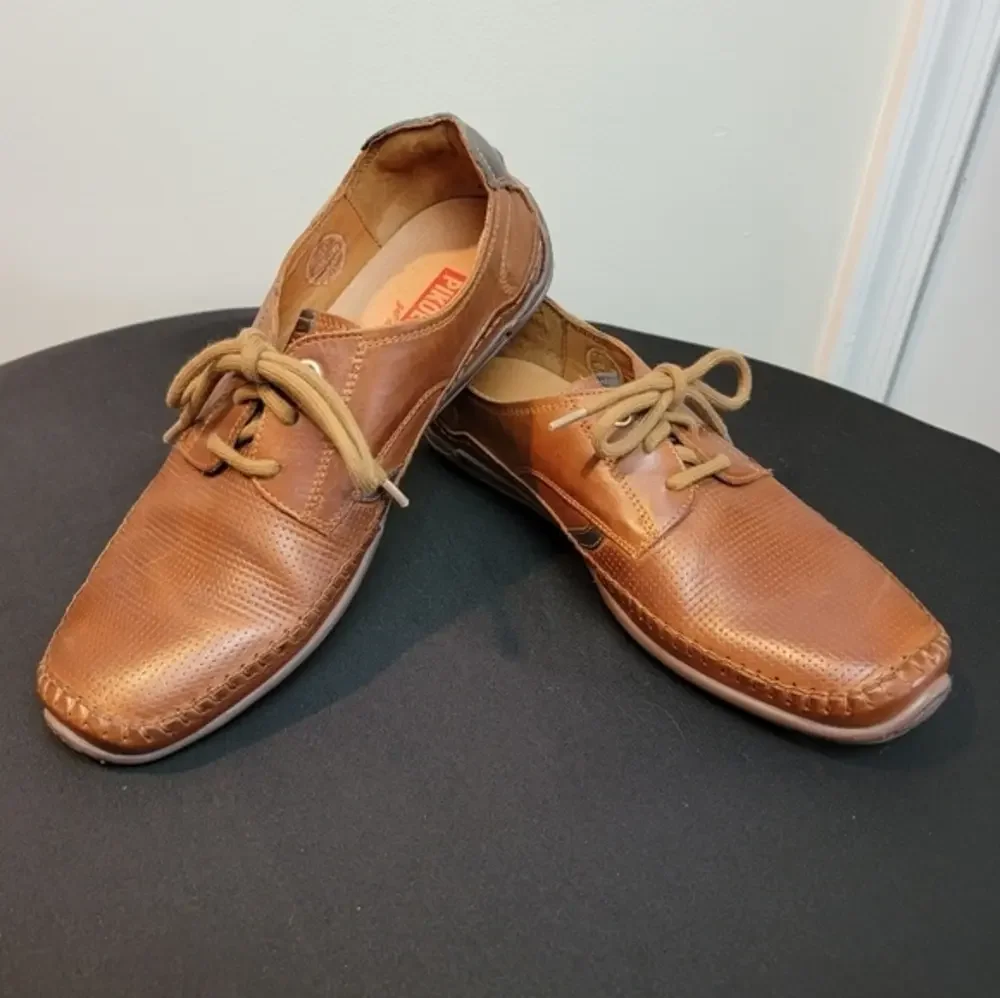 Pikolinos Cuero Brown Leather‎ Oxford Lace Up Flat Shoes EUR 40